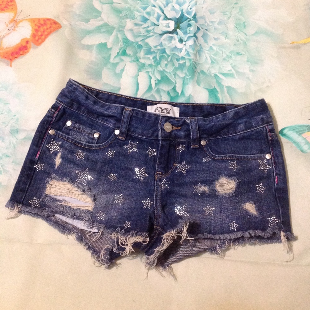 🦋 Pink Victoria's Secret denim shorts size 0